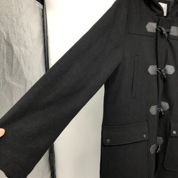 Guess Black Wool Blend Duffle Coat size L - Picture 6 of 16